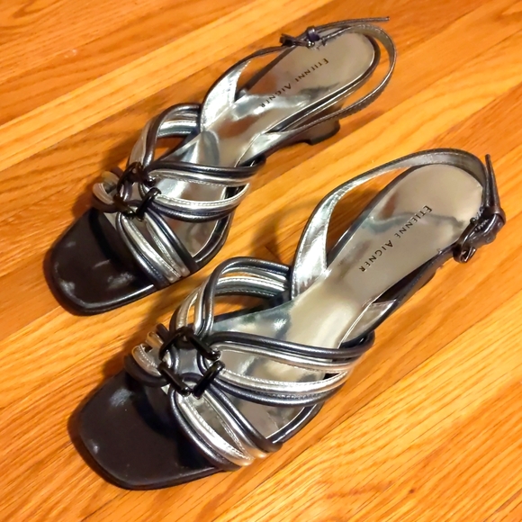 Etienne Aigner silver heels - Picture 1 of 5